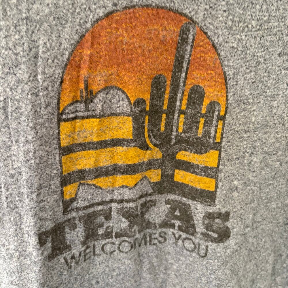 Vintage  Y2K Abercrombie & Fitch Texas Graphic T-Shirt Mens medium Ringer Tee - Picture 2 of 4